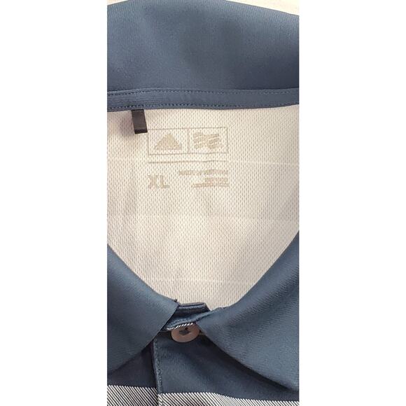 Adidas Sz XL Golf Polo Shirt Mens Blue Striped Performance Short Sleeve CA2 - Picture 4 of 8